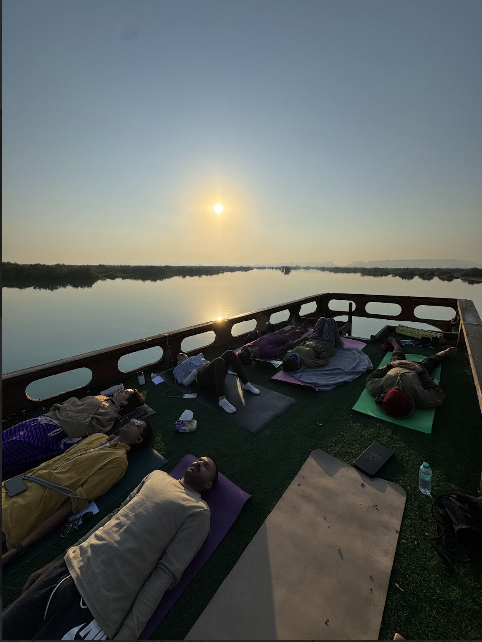 Outdoor sunrise meditation