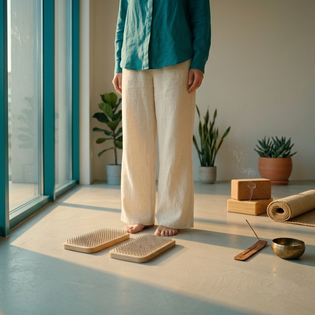 Standing on the Harmony Board, tatami room.