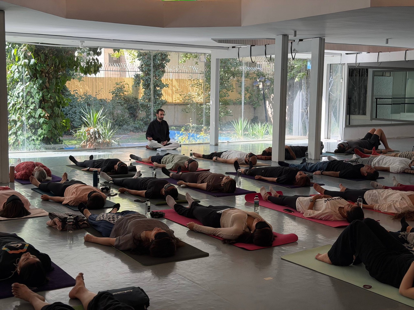 A guided group breathwork and meditation session